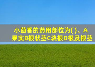 小茴香的药用部位为( )。A果实B根状茎C块根D根及根茎